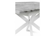 Стіл обідній розкладний на металевій ніжці Річард 140 Мікс меблі, колір білий + стільниця базальт, фото 3