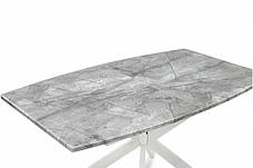 Стіл обідній розкладний на металевій ніжці Річард 140 Мікс меблі, колір білий + стільниця базальт, фото 5