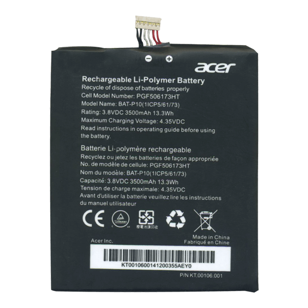 Акумулятор Acer BAT-P10 (E39, Liquid E700, 1ICP5/61/73, PGF506173HT) [Original PRC]