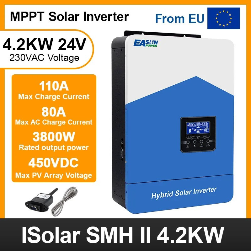 Інвертор гібридний Easun ISolar-SMH-II-4.2KW-WIFI 110А в наявності