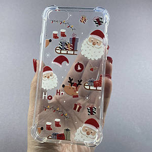 Чохол для Apple iPhone 8 силіконовий чохол Санта-Клаус на телефон айфон 8 прозорий L9E