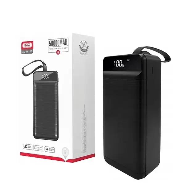 Повербанк Power Bank XO PR158 QC22.5W PD20W 50000 mAh (Чорний), фото 1