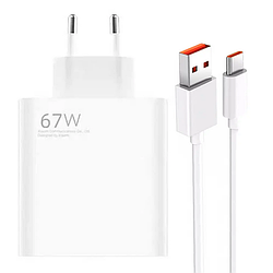 Швидка зарядка Xiaomi mi 67W Power Adapter Suit білий, з кабелем Type-c в комплекті