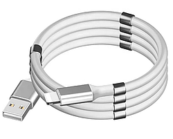 USB КАБЕЛЬ МАГНІТНИЙ SUPERCALLA LIGHTNING 2.1A 1M БІЛИЙ