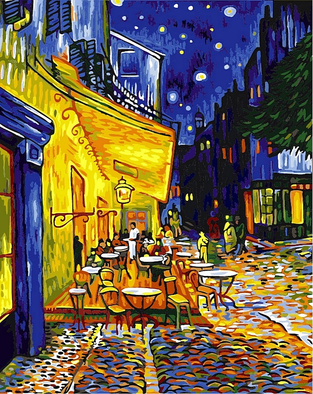 Картины по номерам 40х50 см. Babylon Ночное кафе художник Ван Гог (VP-504 ) - фото 1 - id-p204208075