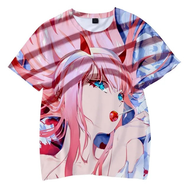 Футболка 3D з принтом аніме "Zero Two, Darling in the Franxx" 3