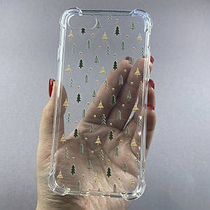 Чохол для Apple iPhone 8 силіконовий чохол з ялинкою на телефон айфон 8 прозорий L9E