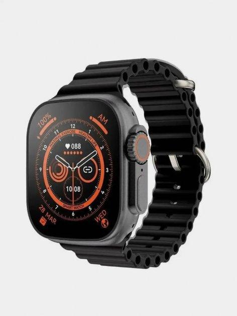 Розумний смарт годинник Smart Watch X8 Ultra 49mm електронний з магнітною зарядкою і мікрофоном чорний, фото 1