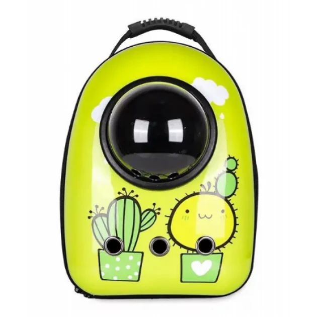 💚Космічний рюкзак переноска для тварин CosmoPet з ілюмінатором для собак та котів Кактус Зелений, фото 1