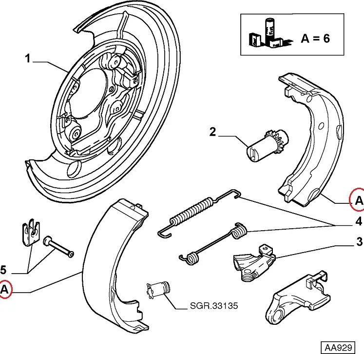 Колодки ручніка на Fiat Ducato 244, Peugeot Boxer, Citroen Jumper 2 (2002-2006), 77363479, 4241L1