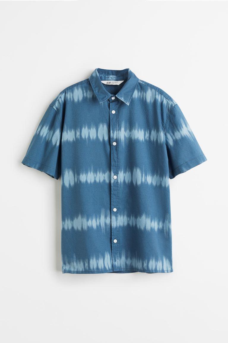 Сорочка з короткими рукавами синя Тай-дай H&M 134, 146см, фото 1