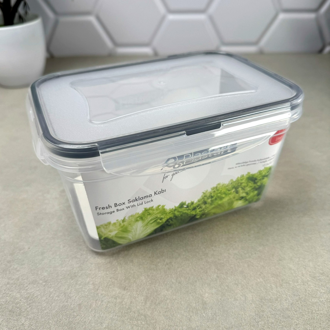 Пластиковий контейнер для овочів 1.3 л з дренажною підставкою LC-225, фото 1