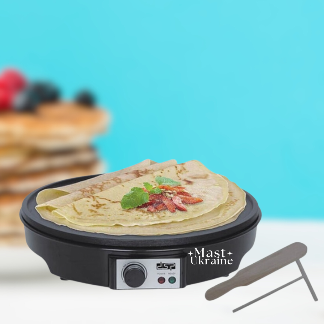 Апарат для приготування млинців та піци DSP 1200 Вт з антипригарним покриттям KC-3018, фото 1