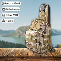 Чоловіча сумка через плече Мультикам 6л барсетка-бананка через плече тканинна - сумка EDC спортивна