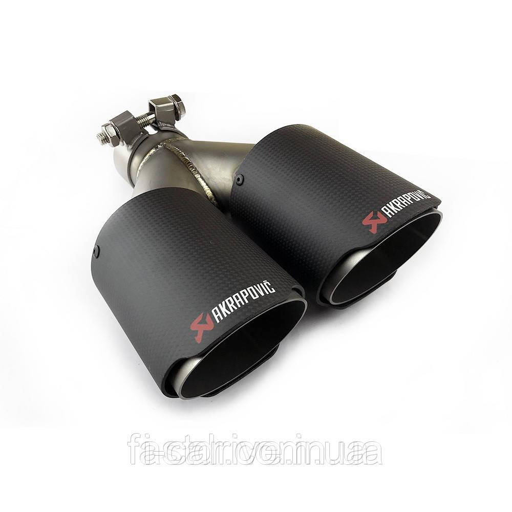 Насадка глушника Akrapovic AK54-89 Y Подвійний (ZB) carbon