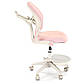Дитяче ергономічне крісло для комп'ютера Panco біло-рожеве з тканинною оббивкою та підніжкою, фото 2
