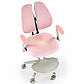 Дитяче ергономічне крісло для комп'ютера Panco біло-рожеве з тканинною оббивкою та підніжкою, фото 6