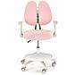 Дитяче ергономічне крісло для комп'ютера Panco біло-рожеве з тканинною оббивкою та підніжкою, фото 3