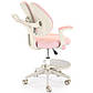Дитяче ергономічне крісло для комп'ютера Panco біло-рожеве з тканинною оббивкою та підніжкою, фото 7