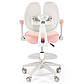 Дитяче ергономічне крісло для комп'ютера Panco біло-рожеве з тканинною оббивкою та підніжкою, фото 5