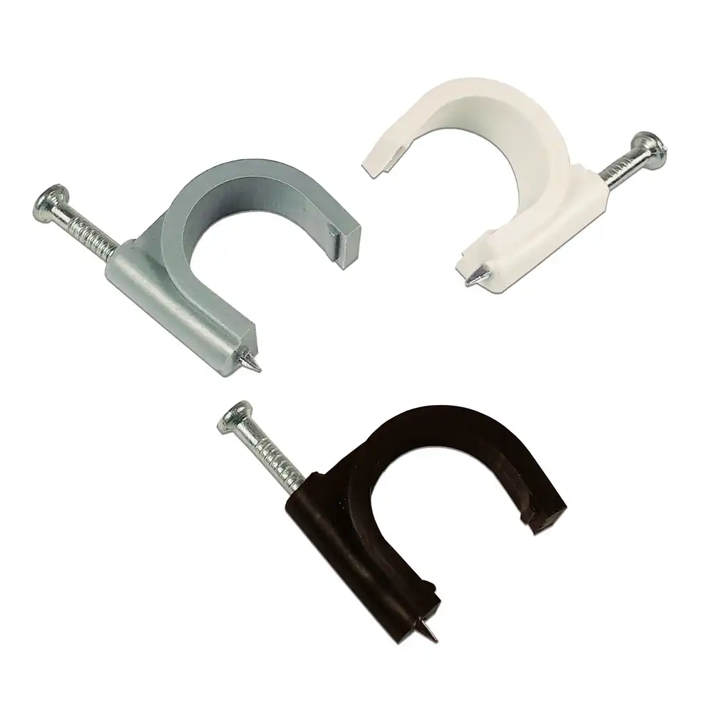 Скоба для круглого кабелю з цвяхом 14 мм (100 шт./пач.), фото 1