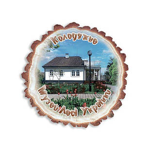 Магніт зріз дерева "Колодяжне. Музей Лесі Українки"