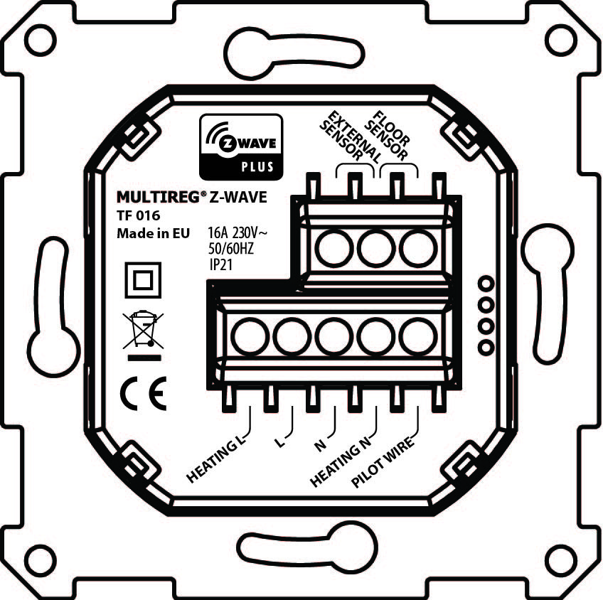 Термостат Z-Wave настенный от Heatit, белый - фото 3 - id-p124791014