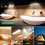 Лампа акумуляторна з датчиком руху світильник-нічник ліхтар 20 см LED USB з магнітами, фото 9