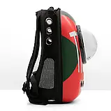 ❤️Космічний рюкзак переноска для тварин CosmoPet з ілюмінатором для собак та котів Travel Червоно зелений, фото 3