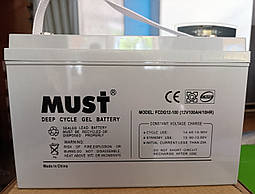Акумулятор гелевий Must FCDG12-100 Deep cycle 12 V 100 AH GEL