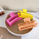 Краб заколка для волосся Lara 13 см матовий кораловий, фото 3