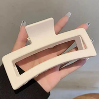 Краб заколка для волосся Lara 13 см матовий білий