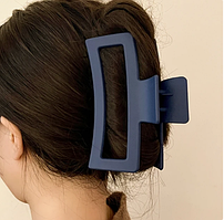 Краб заколка для волосся Lara 13 см матовий синій