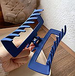 Краб заколка для волосся Lara 13 см матовий синій, фото 2