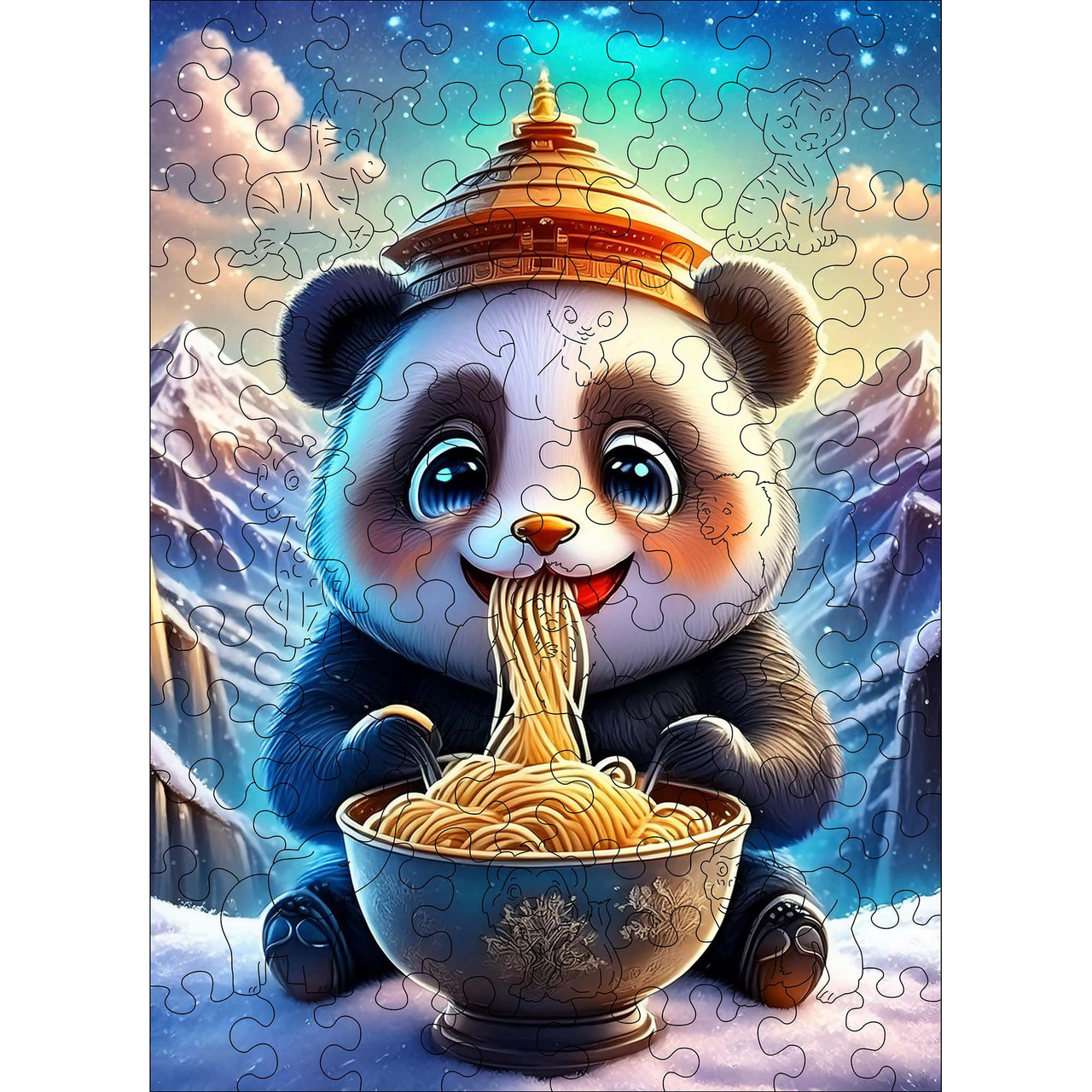 Дерев'яний дитячий пазл Woods Story Панда, фото 1