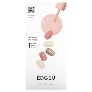 Edgeu, Гелеві обгортання для нігтів Perfect, END111, Chiffon Glow, набір з 16 смужок Київ, Київ