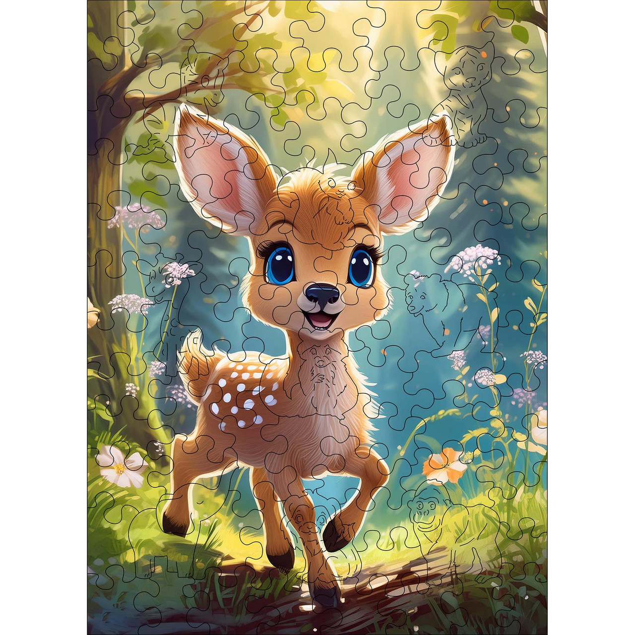 Дерев'яний дитячий пазл Woods Story Оленя, фото 1