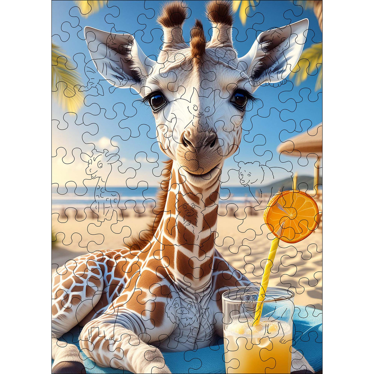 Дерев'яний дитячий пазл Woods Story Жирафа, фото 1