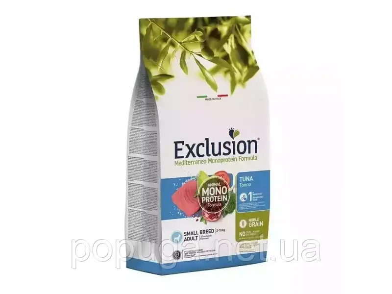 Exclusion (Ексклюжн) Adult Tuna Small Breed сухий монопротеїновий корм для дорослих собак малих порід, ТУНЕЦЬ 7кг