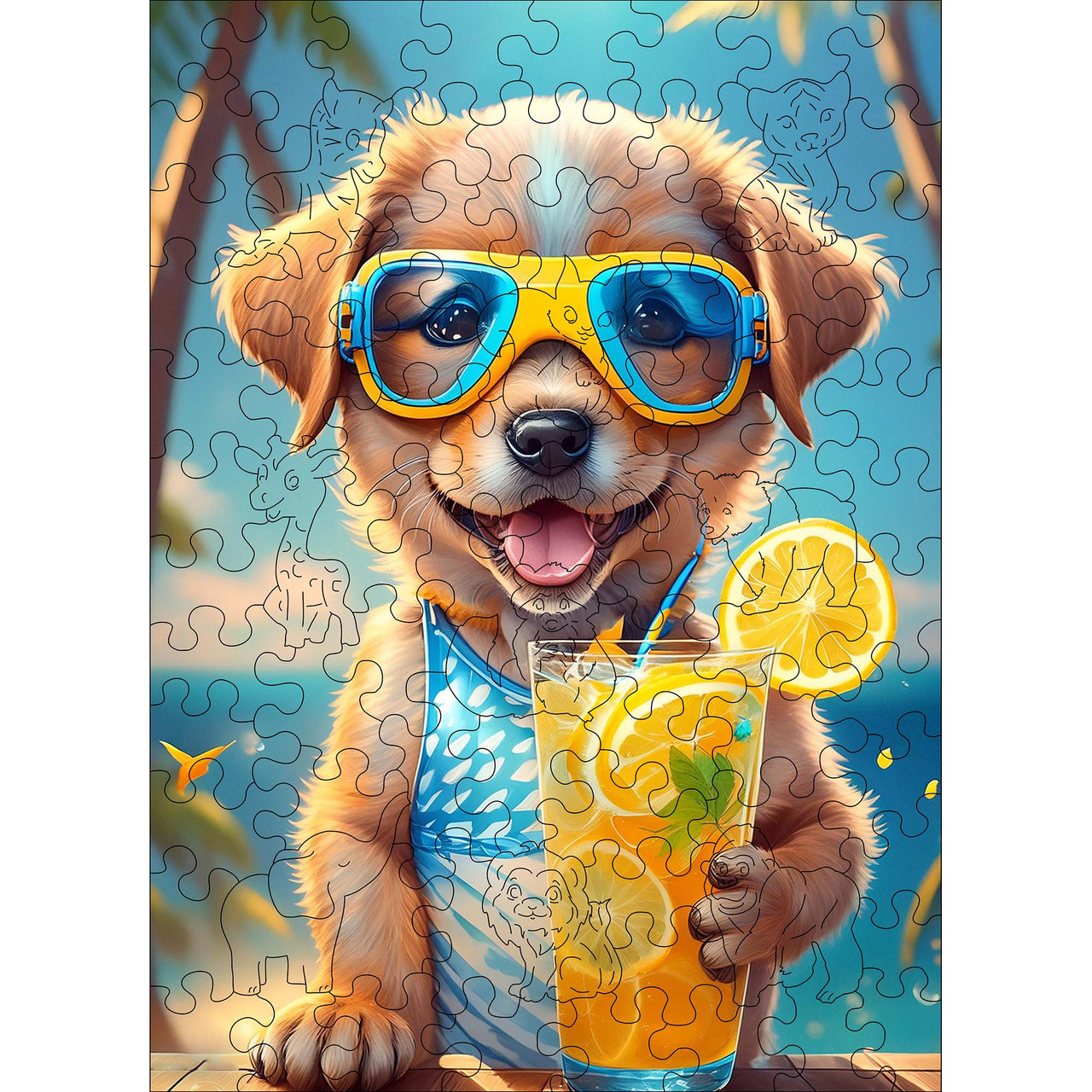 Дерев'яний дитячий пазл Woods Story Щеня, фото 1