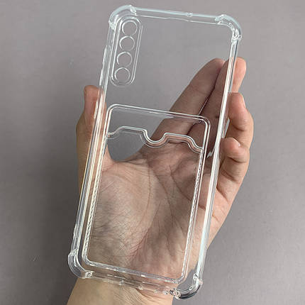 Чохол для Samsung Galaxy A50s чохол з кишенею для карт на телефон самсунг а50с прозорий p4b, фото 1