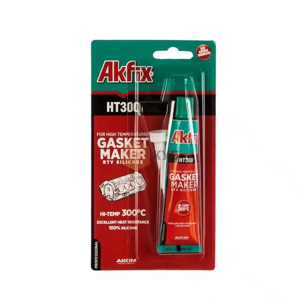 Силікон термостійкий RTV тюбик 50 мл Akfix HT300 червоний, фото 1