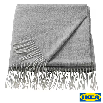 Плед IKEA HOLMVI (ІКЕА ХОЛМВІ). 30513598. Сірий