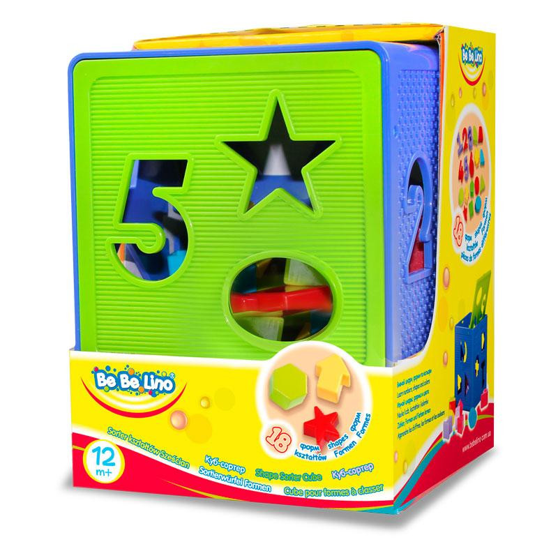 BeBe Lino розвивальна іграшка Куб сортер 18 форм
