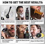 Набір для росту й догляду за бородою та вусами Barbers XXL, сироватка пришвидшувач росту бороди, бальзам, фото 6