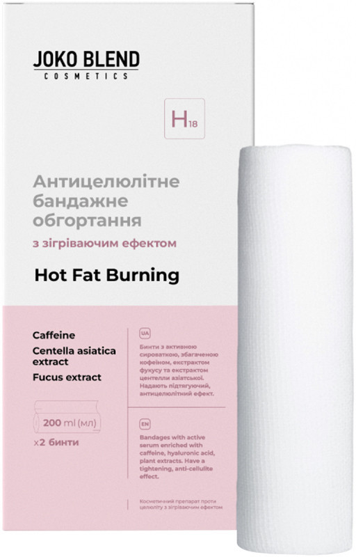 Антицелюлітне бандажне обгортання з розігрівальним ефектом Joko Blend Hot Fat Burning, 2 шт (4823109406629)