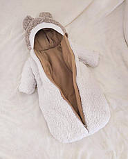 Зимовий дитячий теплий комбінезон для новонародженого на флісі 0-6 міс підійде для виписки, фото 2