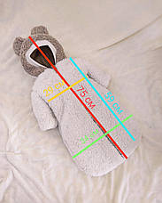 Зимовий дитячий теплий комбінезон для новонародженого на флісі 0-6 міс підійде для виписки, фото 4