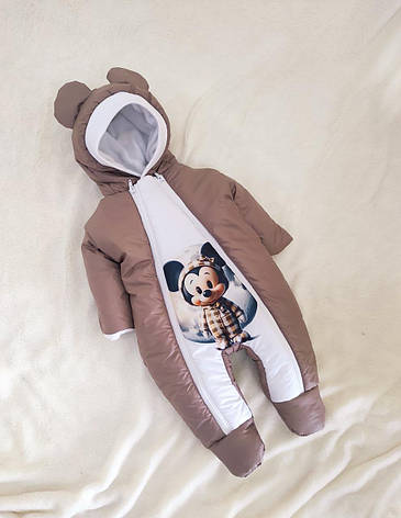 Дитячий теплий чоловічок комбінезон осінь весна зима 0-3 міс 56-62 розмір, фото 1