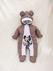 Дитячий теплий чоловічок комбінезон осінь весна зима 0-3 міс 56-62 розмір, фото 2